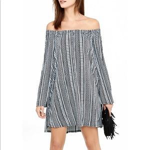 Express strapless Aztec black and white dress